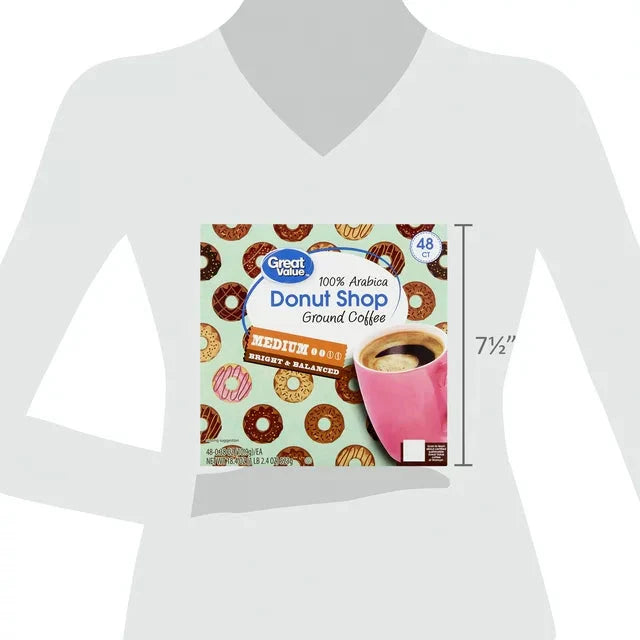 Great Value Donut Shop 100% Arabica Medium Roast Ground Coffee Pods, 48 Ct - Amado Deals - wholesale and distributors with free shipping in United States Great Value Donut Shop 100% Arabica Medium Roast Ground Coffee Pods, 48 Ct - Amado Deals - wholesale and distributors with free shipping in United States